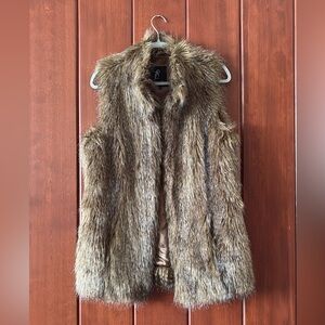 Rachel Zoe Faux Fur Vest in Brown Tones